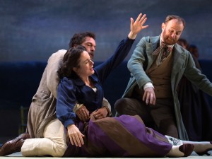 Amanda Drew, John Light and Mark Gatiss in Three Days in the Country. Photo: Bill Knight