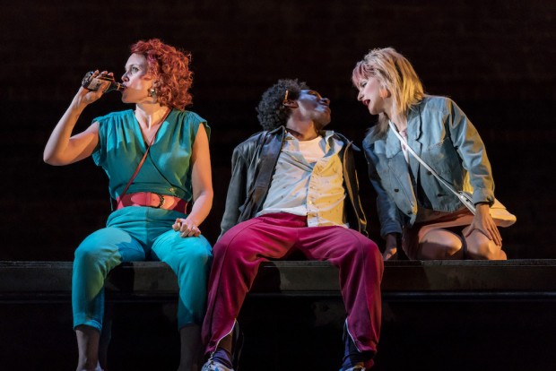 Liz White, Lemn Sissay and Faye Marsay in Road. Photo: Johan Persson