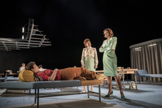 Liv Hill, Charlotte Lucas and Katherine Kingsley in Top Girls. Photo: Johan Persson