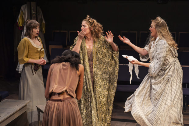 Zoe Brough, Nicole Sawyerr, Anna Chancellor and Katherine Kingsley in Playhouse Creatures. Photo: Ellie Kurttz