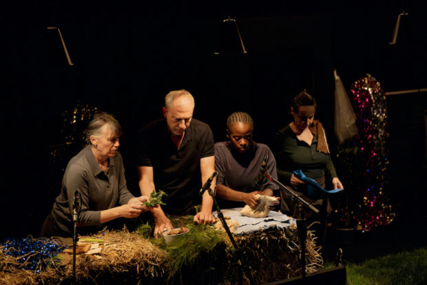 Ruth Sullivan, Tom Espiner, Tatenda Matsvai and Pandora Colin in Cow | Deer. Photo: Camilla Greenwell
