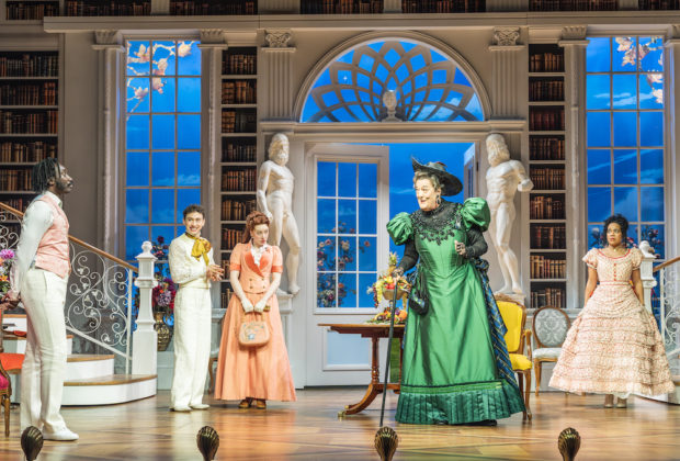 Nathan Stewart-Jarrett, Olly Alexander, Kitty Hawthorne, Stephen Fry and Jessica Whitehurst in The Importance of Being Earnest. Photo: Marc Brenner