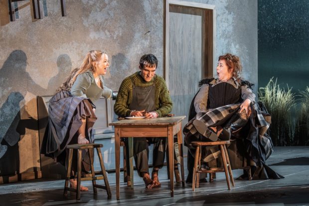 Nicola Coughlan, Éanna Hardwicke and Siobhán McSweeney in The Playboy of the Western World. Photo: Marc Brenner