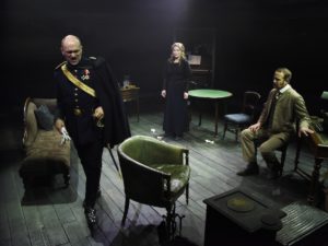 Will Keen, Lisa Dillon and Geoffrey Streatfeild in Dance of Death. Photo: Nobby Clark
