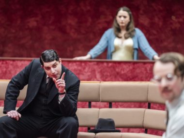 Eli Gelb, Pearl Chanda and Alex Waldmann in Broken Glass. Photo: Tristram Kenton