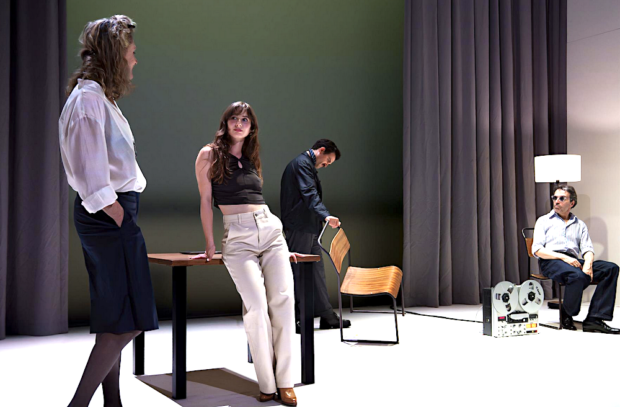 Christèle Tual, Hortense Girard, Guillaume Costanza and Laurent Poitrenaux in Des Hommes Endormis. Photo: Marie Gioanni