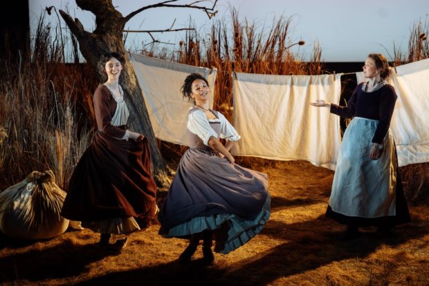 Tanya Reynolds, Siena Kelly and Liv Hill in 1536. Photo: Helen Murray