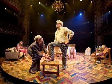 Laura Elsworthy, Adam Gillen and Roger Allam in How the Other Half Loves. Photo: Manuel Harlan